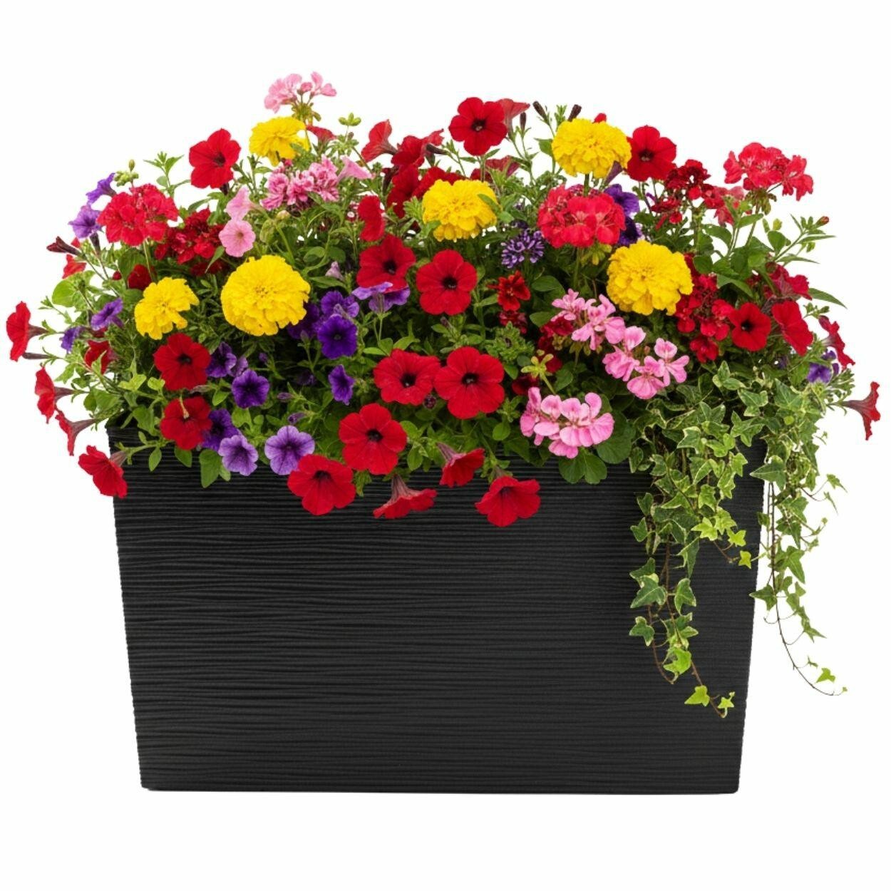 Plastový květináč Bloom Riflo 36,2x56,1 cm černý