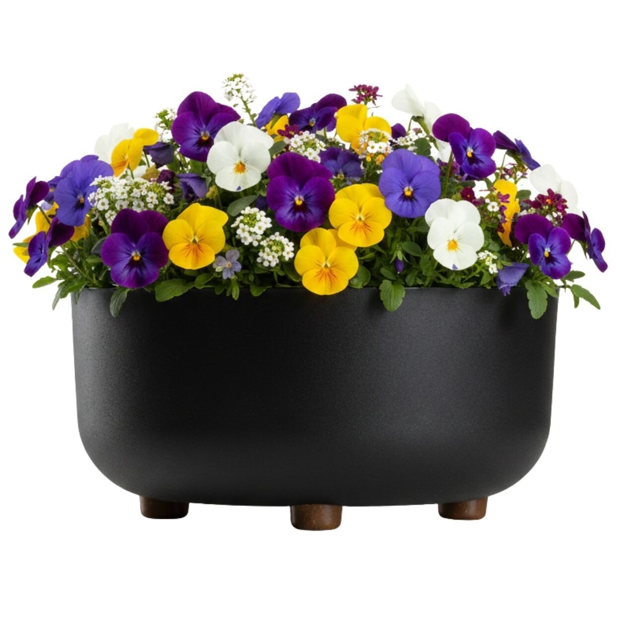 Plastový květináč na nožičkách TERRA 14,4x29,7 cm černý