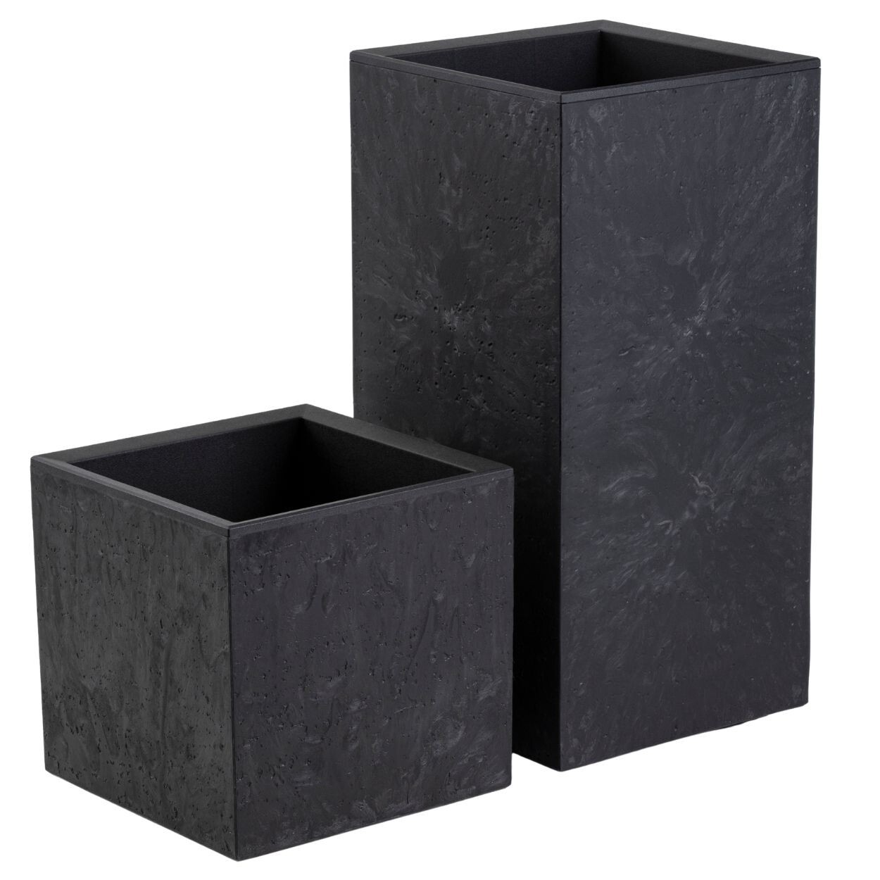 Sada 2 ks květináčů BETONIQUE 30x30/30x60 cm černá