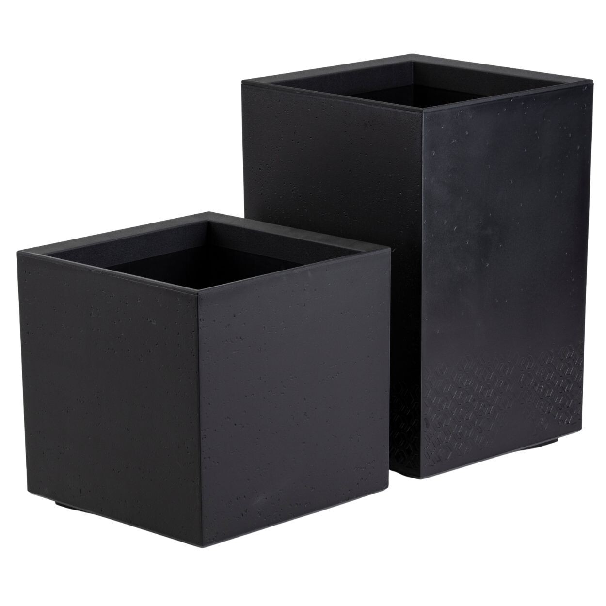Sada 2 ks květináčů BETONIQUE 40x40/60x40 cm beton černá