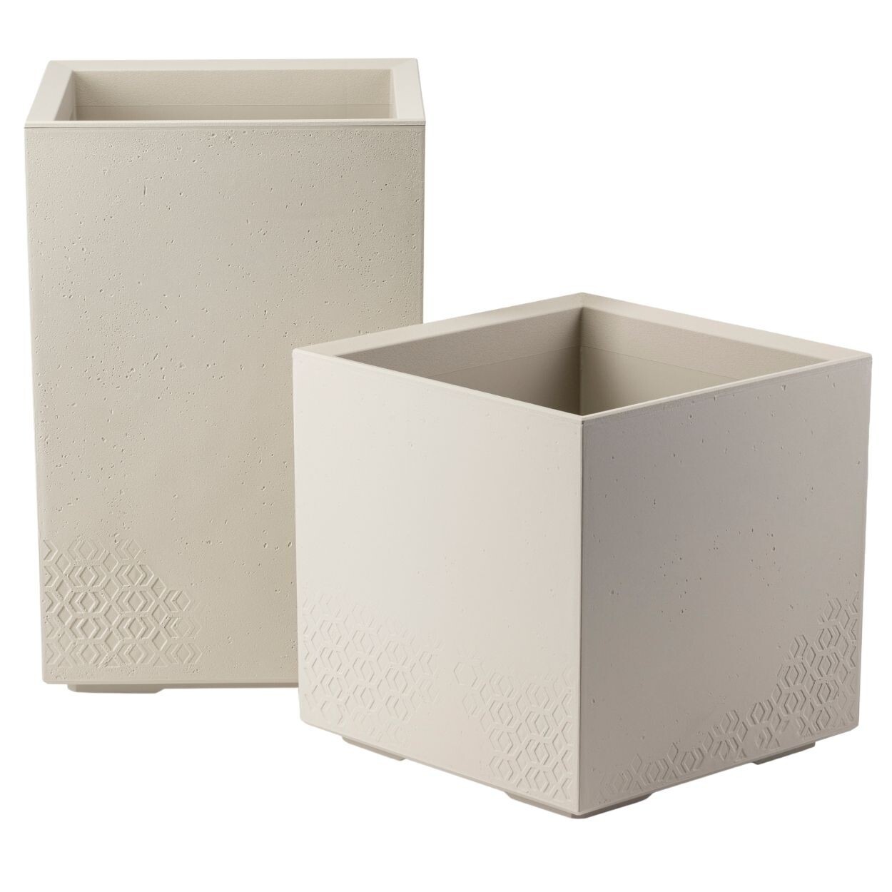 Sada 2 ks květináčů BETONIQUE 40x40/60x40 cm béžová