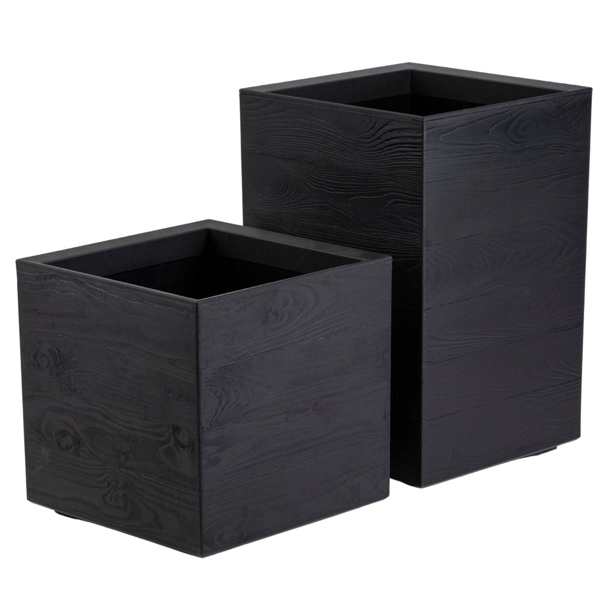Sada 2 ks květináčů BETONIQUE 40x40/60x40 cm černá