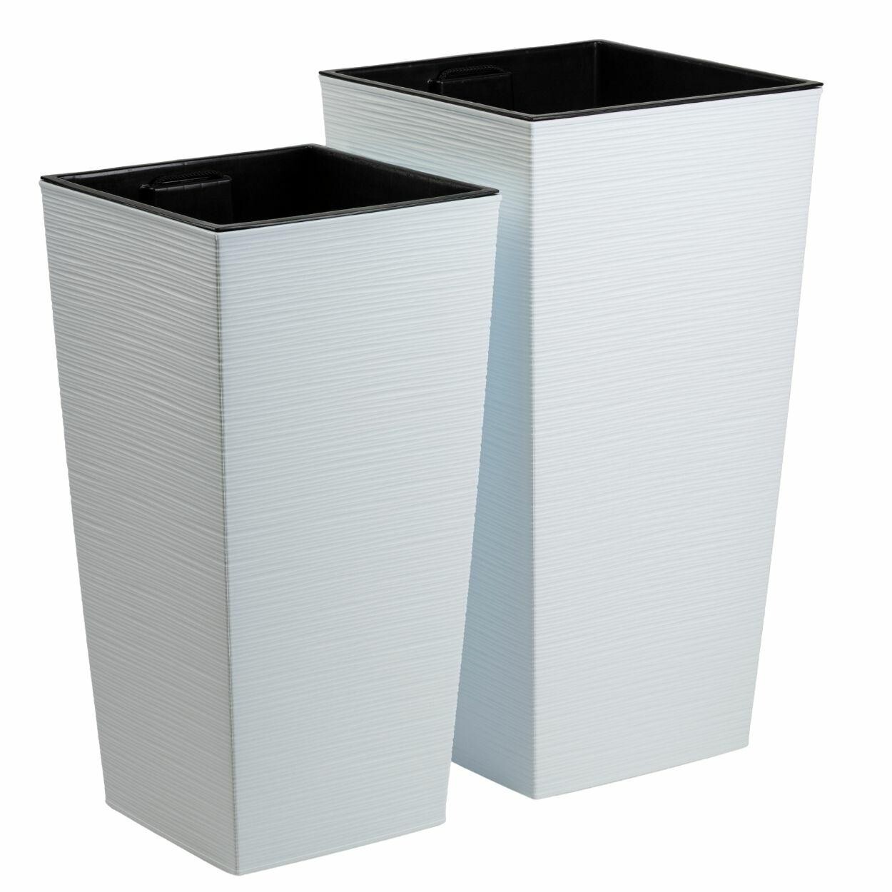 Sada 2 ks květináčů Porto Riflo 75x39,6/67,7x35 cm bílá