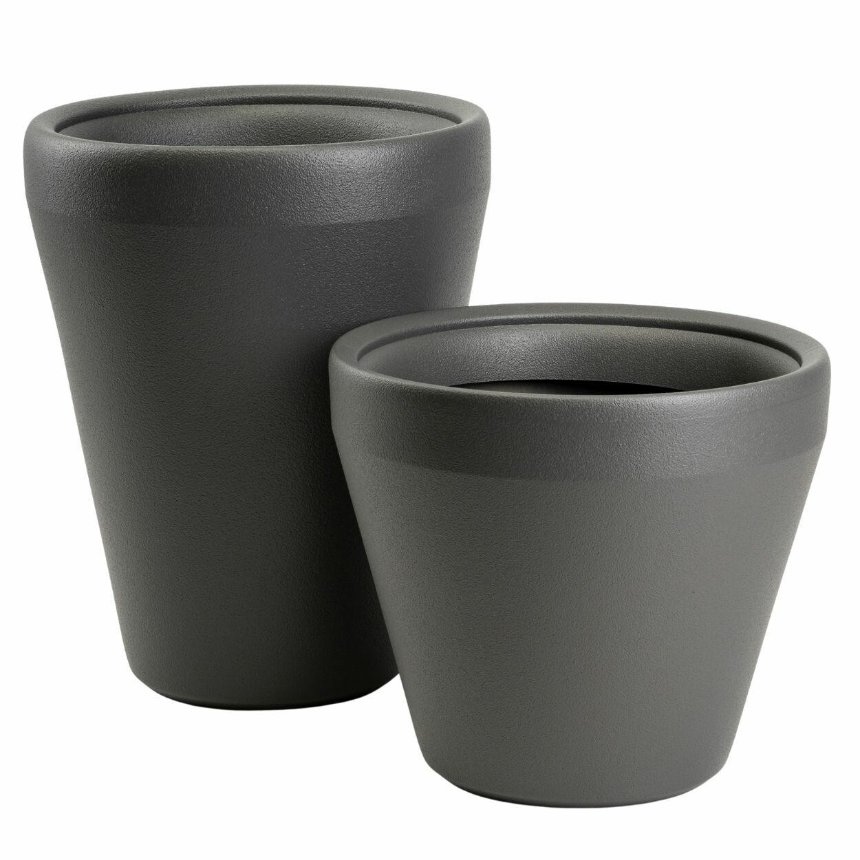 Sada 2 ks květináčů Purea 51,2x39,5/34,9x39,5 cm antracitová