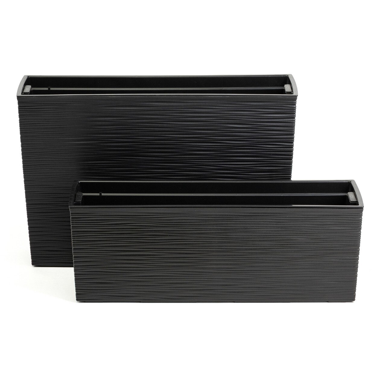 Sada 2 ks květináčů Riflo 56×19/36,2×56,1 cm černá