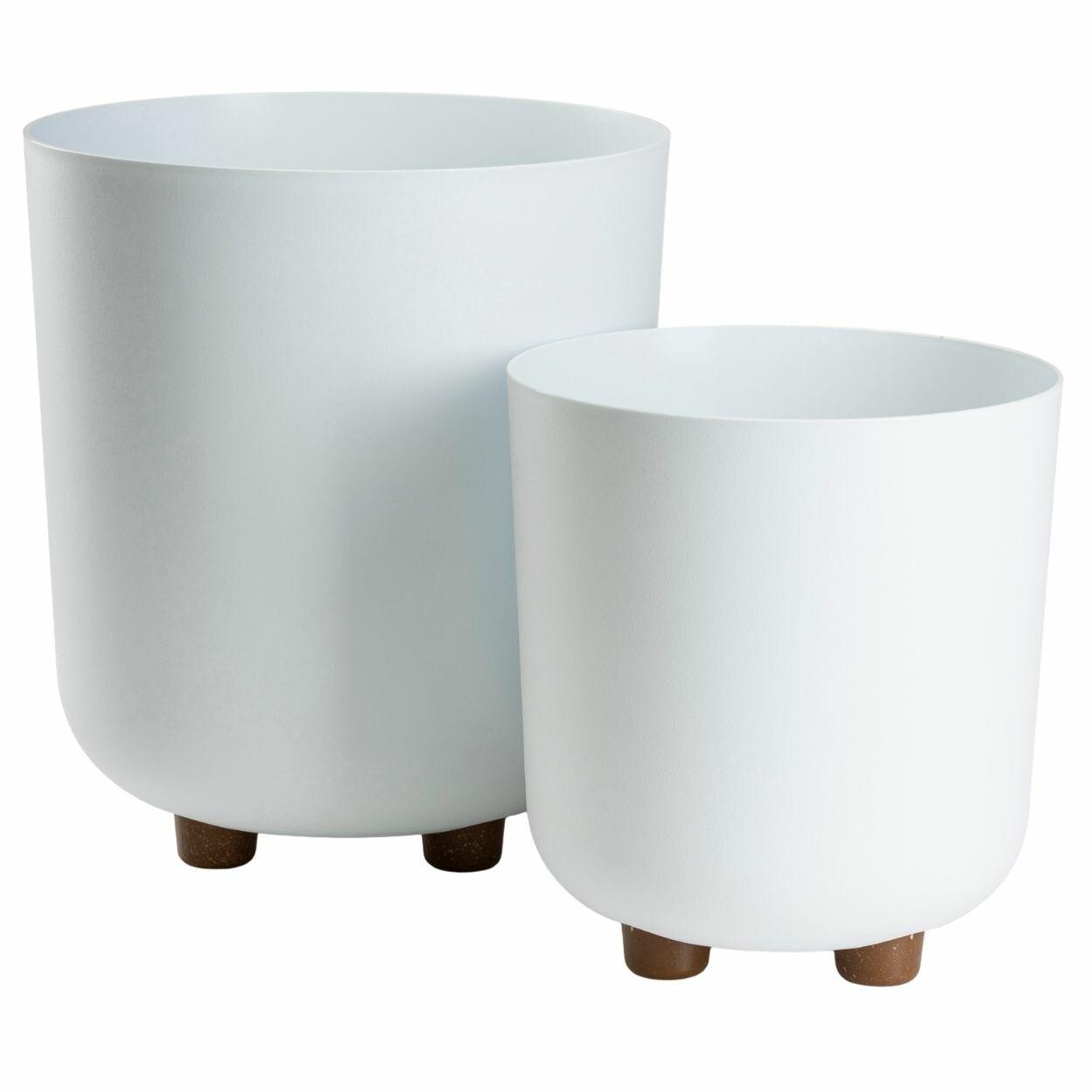 Sada 2 ks květináčů Terra 21x19,3/27,4x24,2 cm bílá
