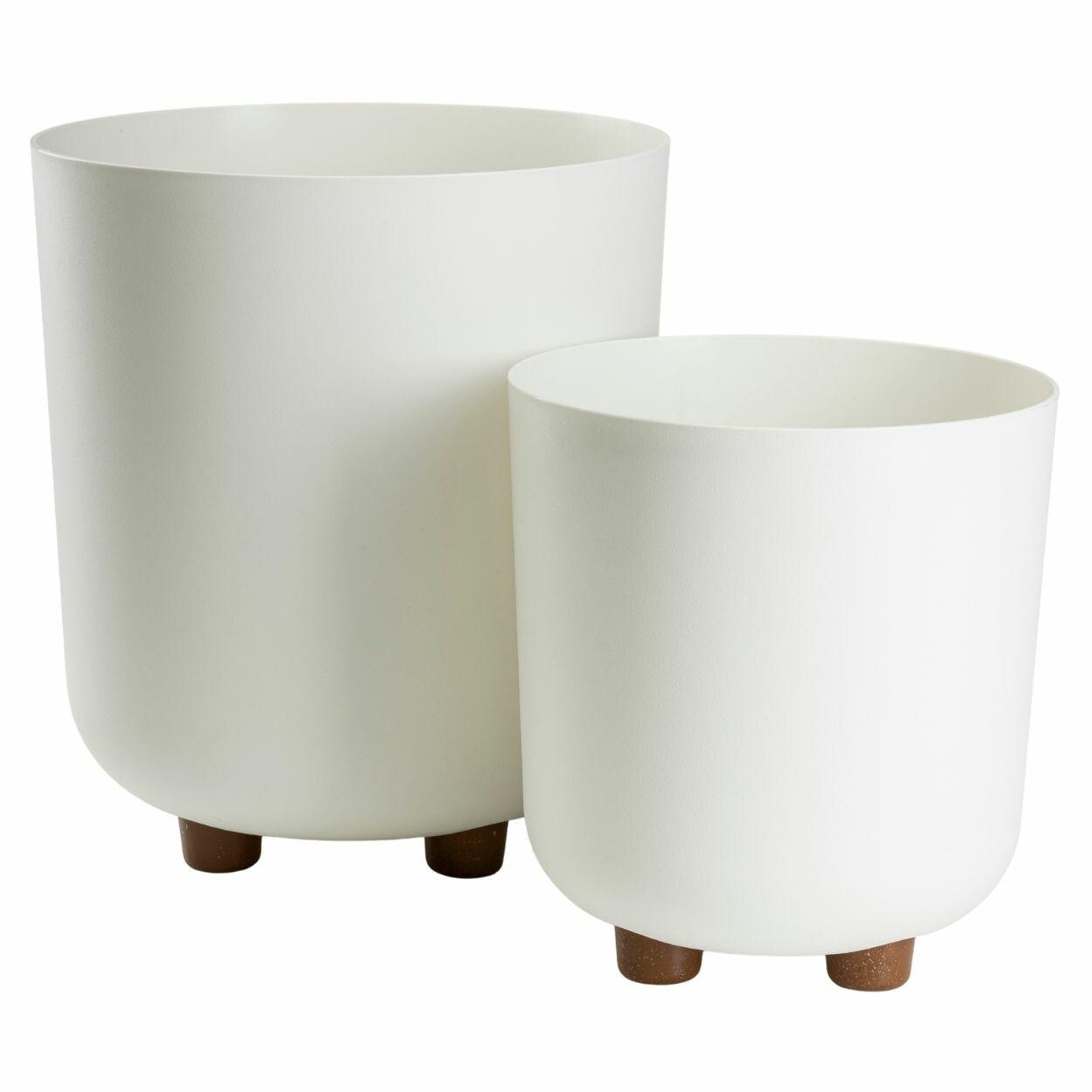 Sada 2 ks květináčů Terra 21x19,3/27,4x24,2 cm krémová