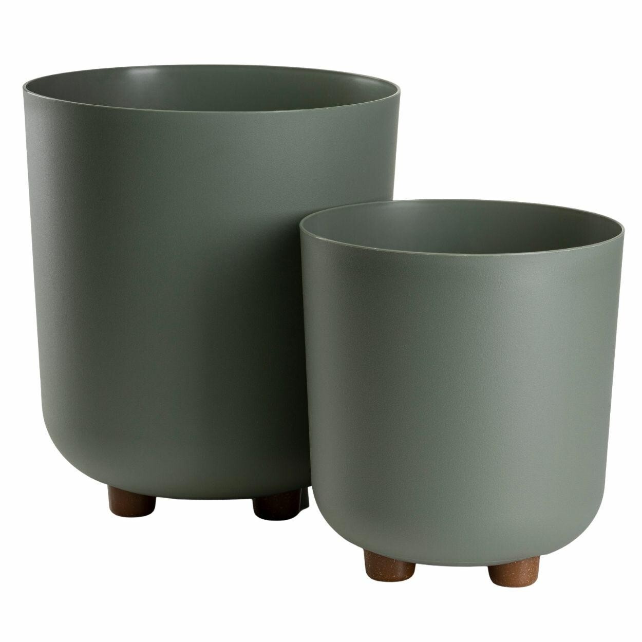 Sada 2 ks květináčů Terra 21x19,3/27,4x24,2 cm šedá/zelená