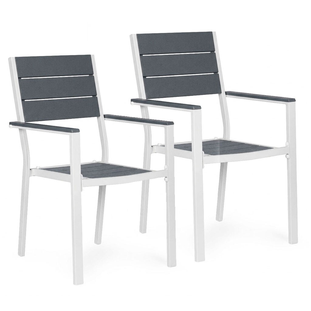 Sada 2 ks zahradních židlí OSO šedá/bílá