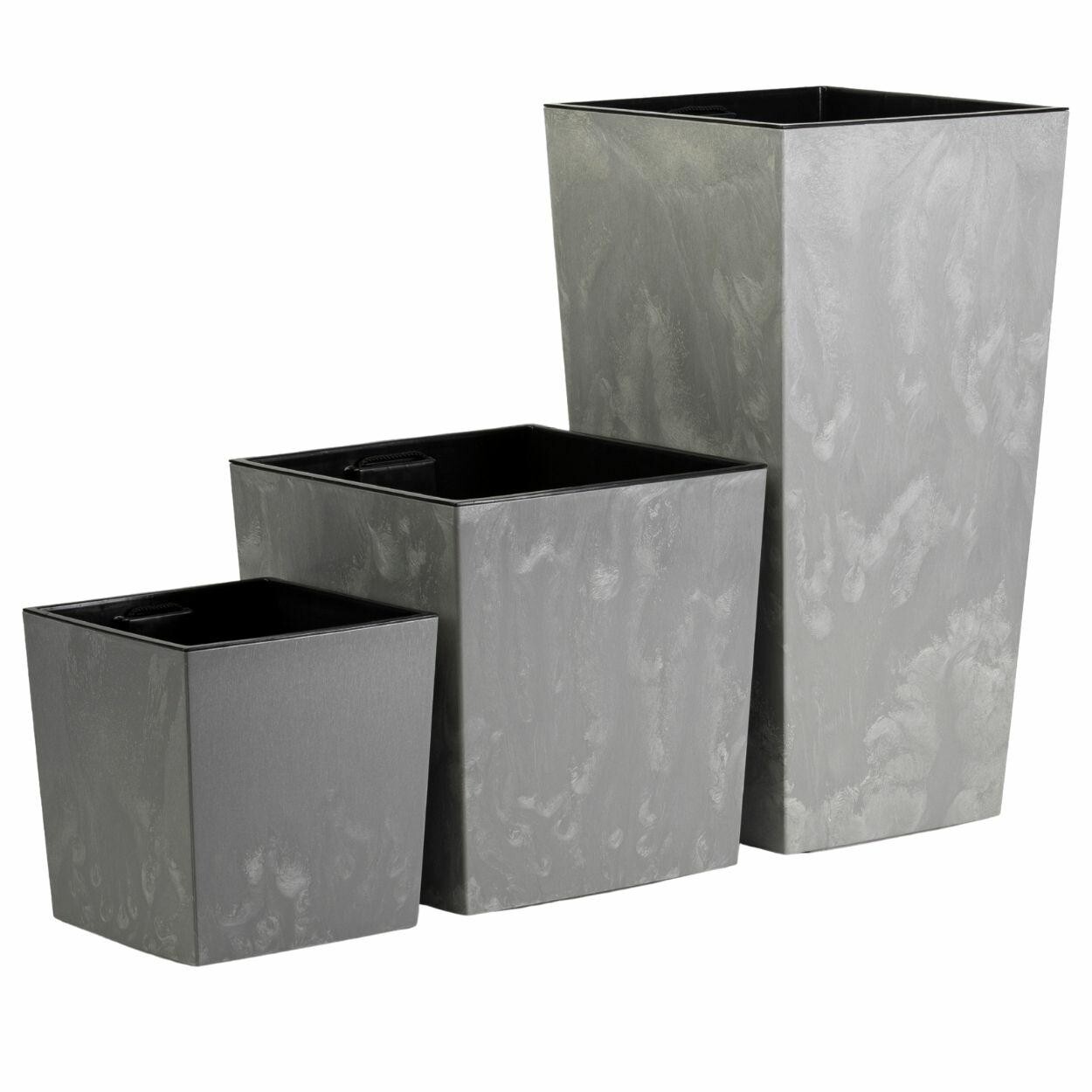 Sada 3 ks květináčů Walter šedý beton