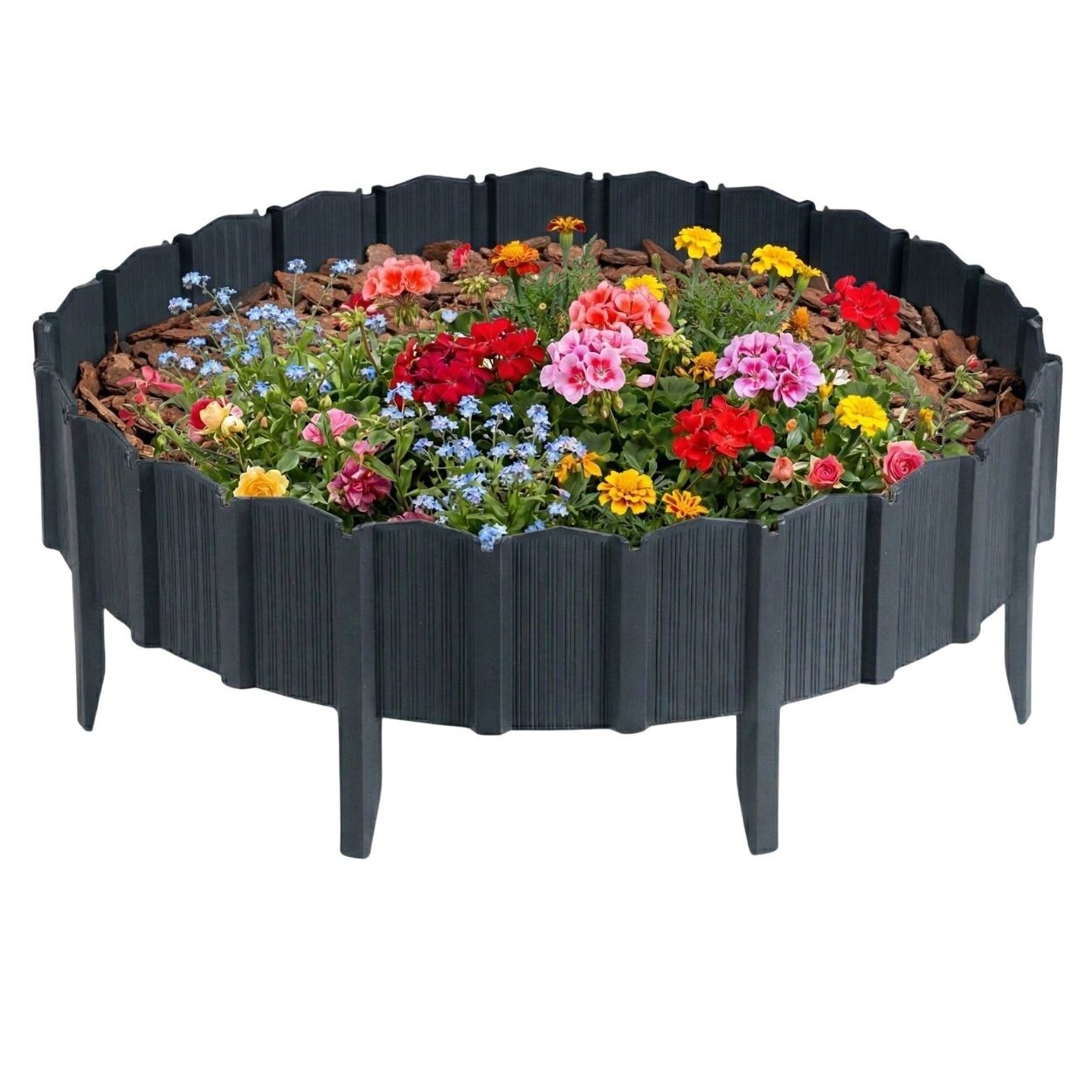 Sada 5 ks zahradních palisád Linea 390 cm antracitová