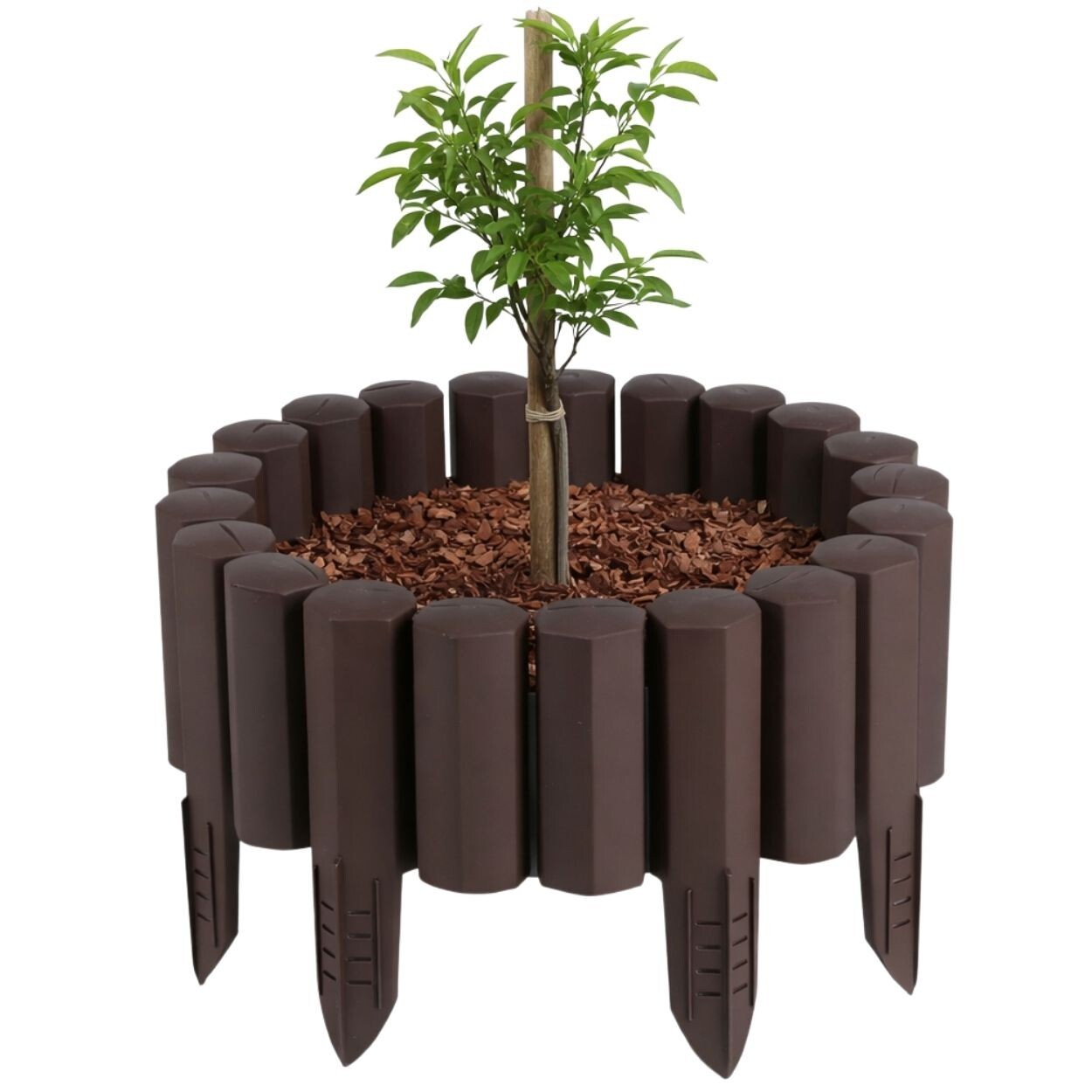 Sada 8 ks zahradních palisád Frame 220 cm hnědá