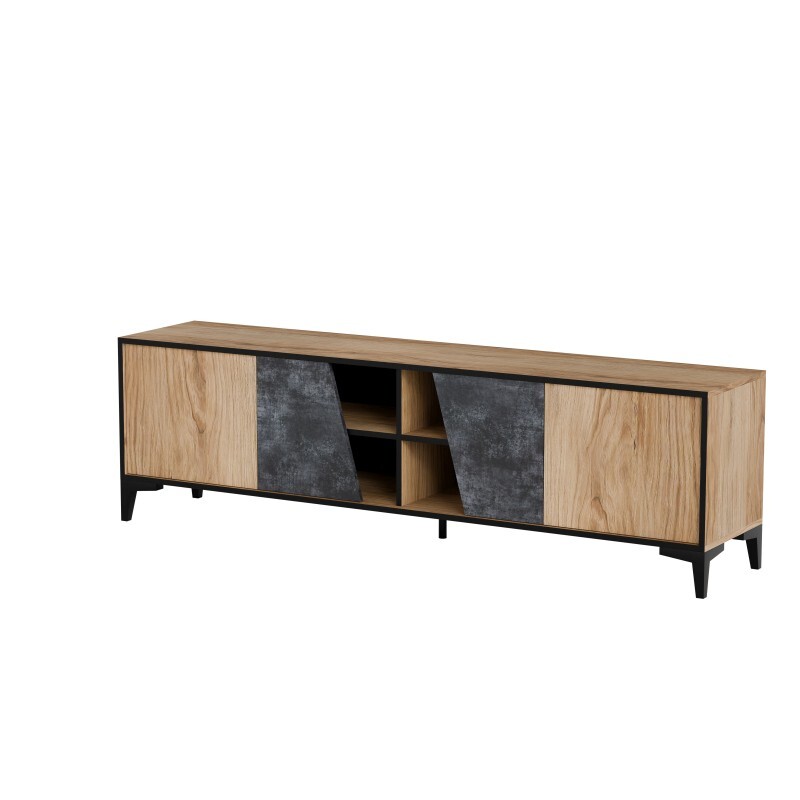 TV stolek OVO 180 cm šedý beton/dub antický