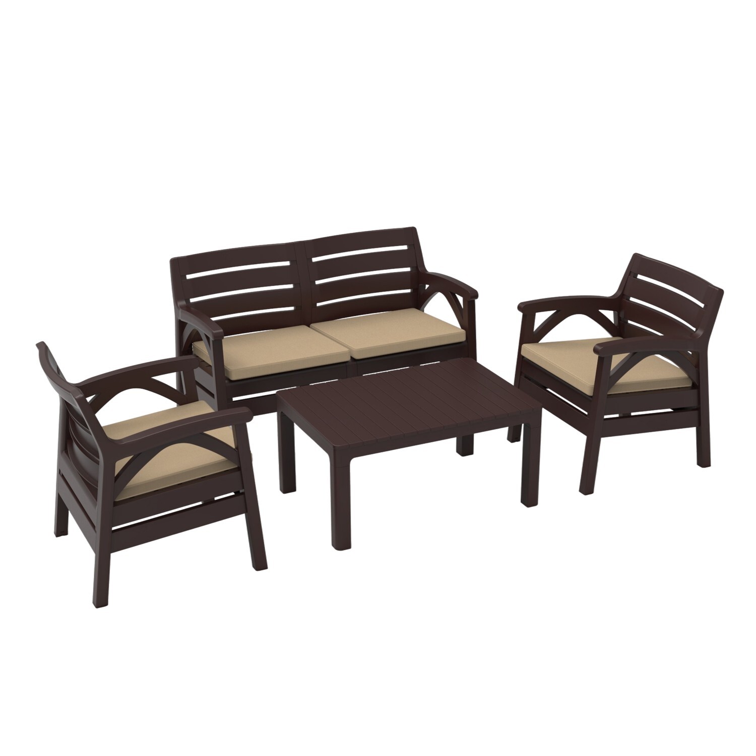 Zahradní sestava Santana M hnědá/béžová