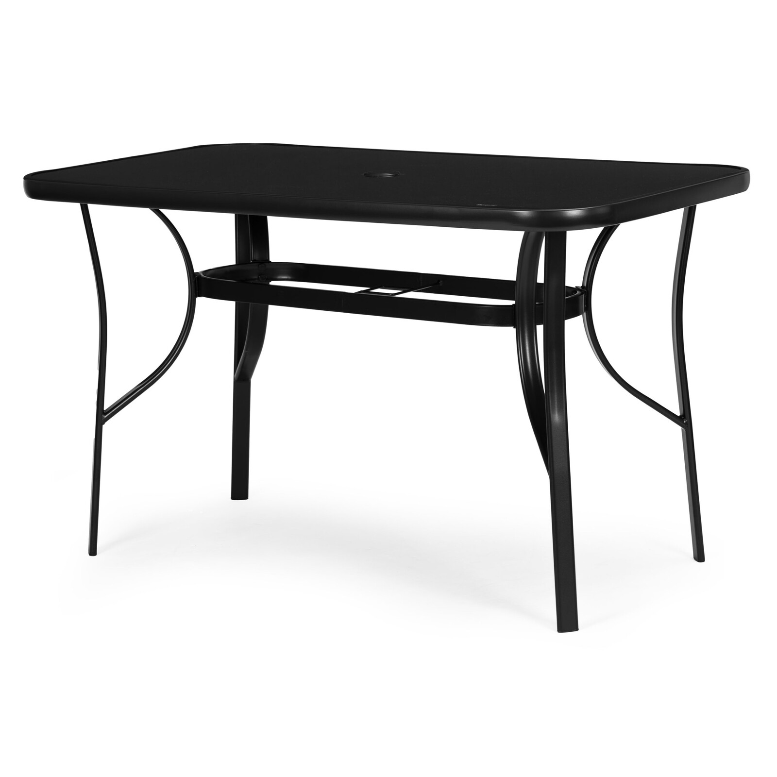 Zahradní skleněný stůl SISO 140x80 cm černý