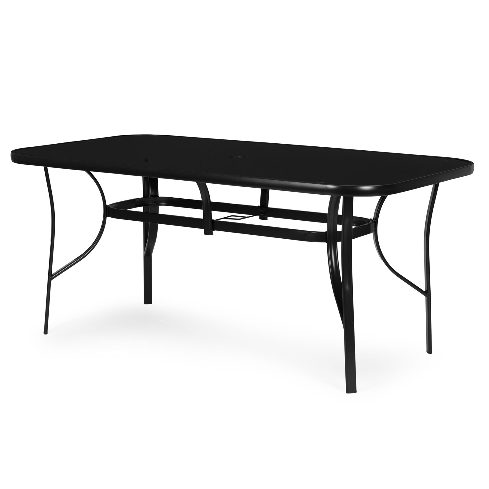 Zahradní skleněný stůl SISO 160x90 cm černý