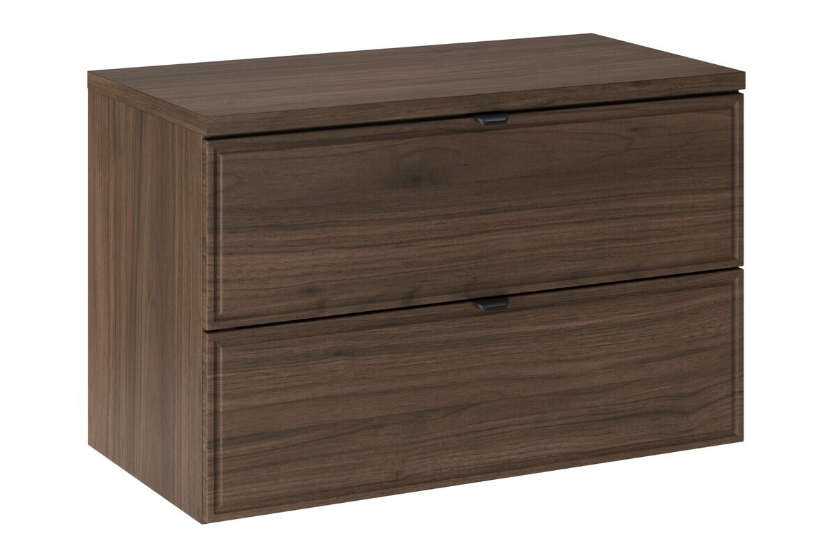 Závěsná skříňka pod umyvadlo Villa s deskou 80 cm ořech