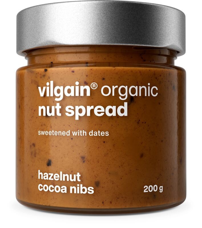 Vilgain Nut Spread sladený datľami BIO – lieskové orechy a kakao 200 g