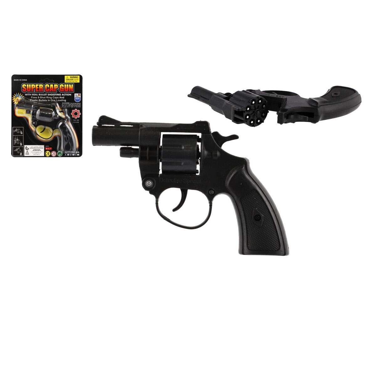 Teddies Revolver/pištoľ na kapsule 8 rán plast 13 cm