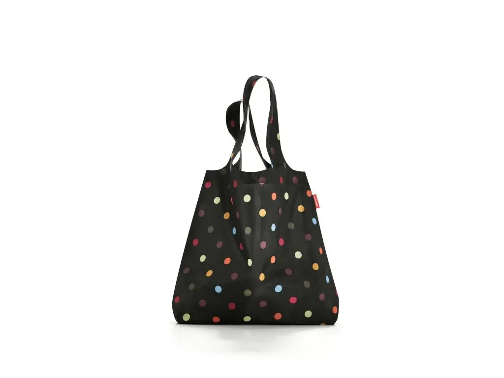 Nákupná taška Reisenthel Mini Maxi Shopper - 15L - čierna s farebnými bodkami