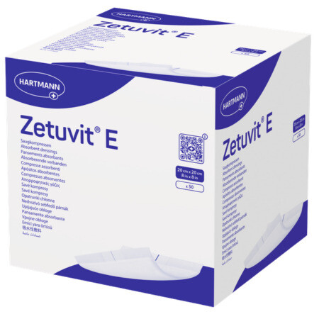 ZETUVIT E nesterilný nasiakavý kompres 20x20 cm 50 ks