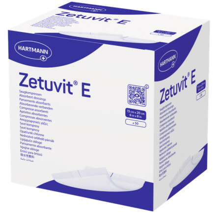 ZETUVIT E nesterilný nasiakavý kompres 15x20 cm 50 ks