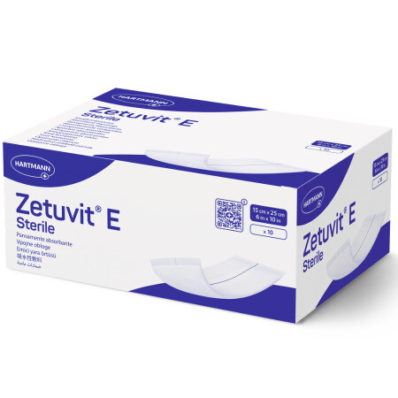 ZETUVIT E sterile sterilný nasiakavý kompres 15x25 cm 10 ks