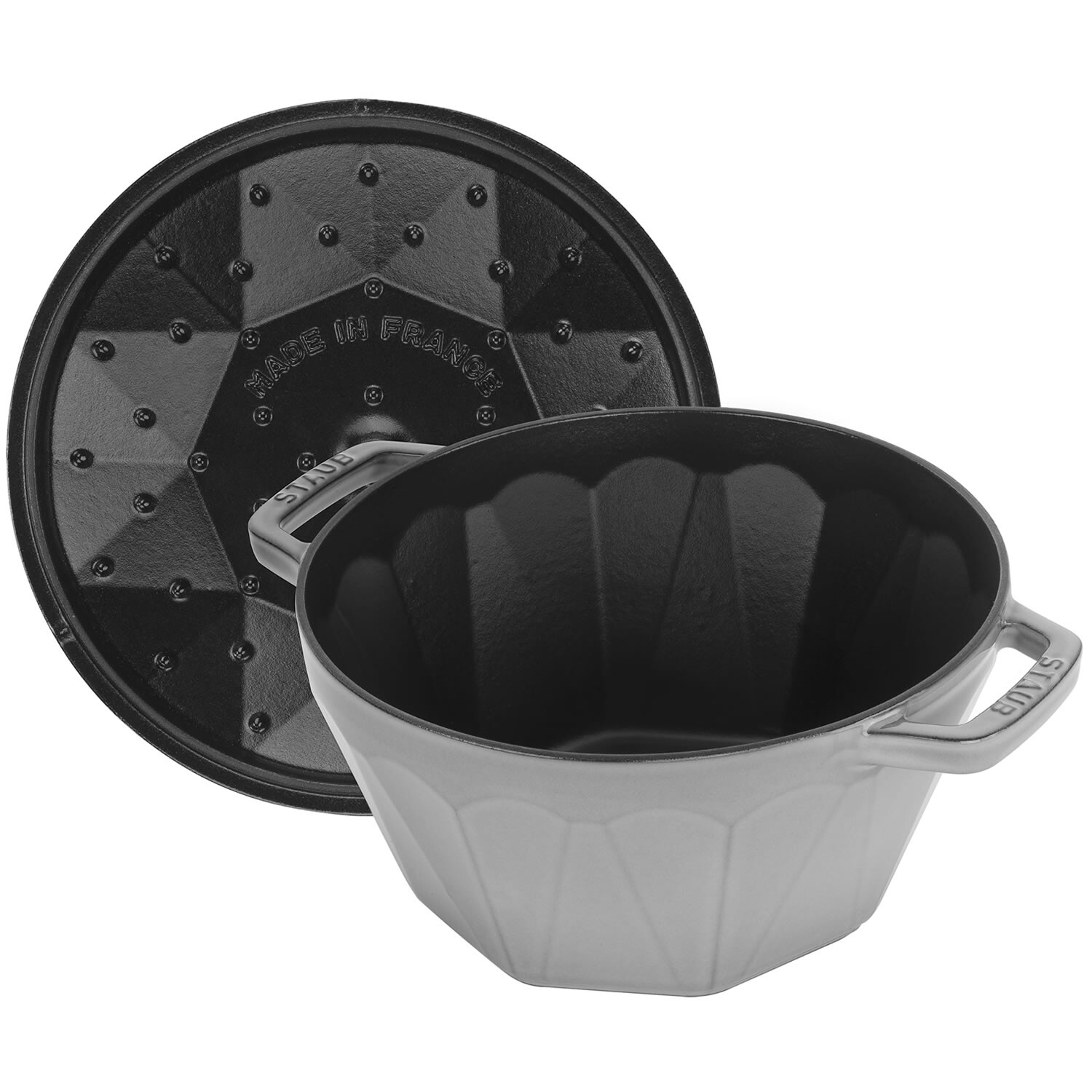 Staub Liatinový hrniec s pokrievkou Cocotte Diamond, Ø 22 cm / 2,8 l, sivá 1020130