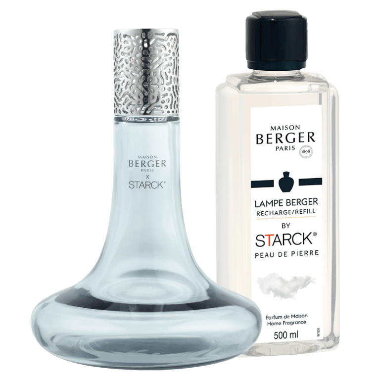 Maison Berger Paris Darčeková sada: katalytická lampa Starck, sivá + Peau de Pierre, 500 ml 4740