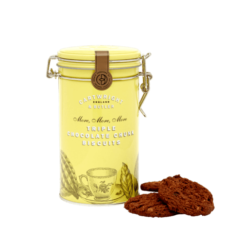 Cartwright & Butler Čokoládové sušienky s 3 druhmi čokolády, kovová dóza, 200 g 4464