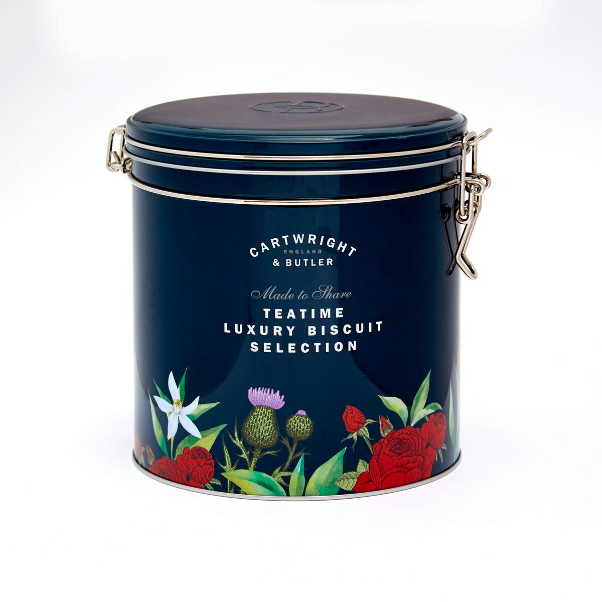 Cartwright & Butler Dárková sada sušenek a čajů Teatime, kovová dóza, 580 g 4681