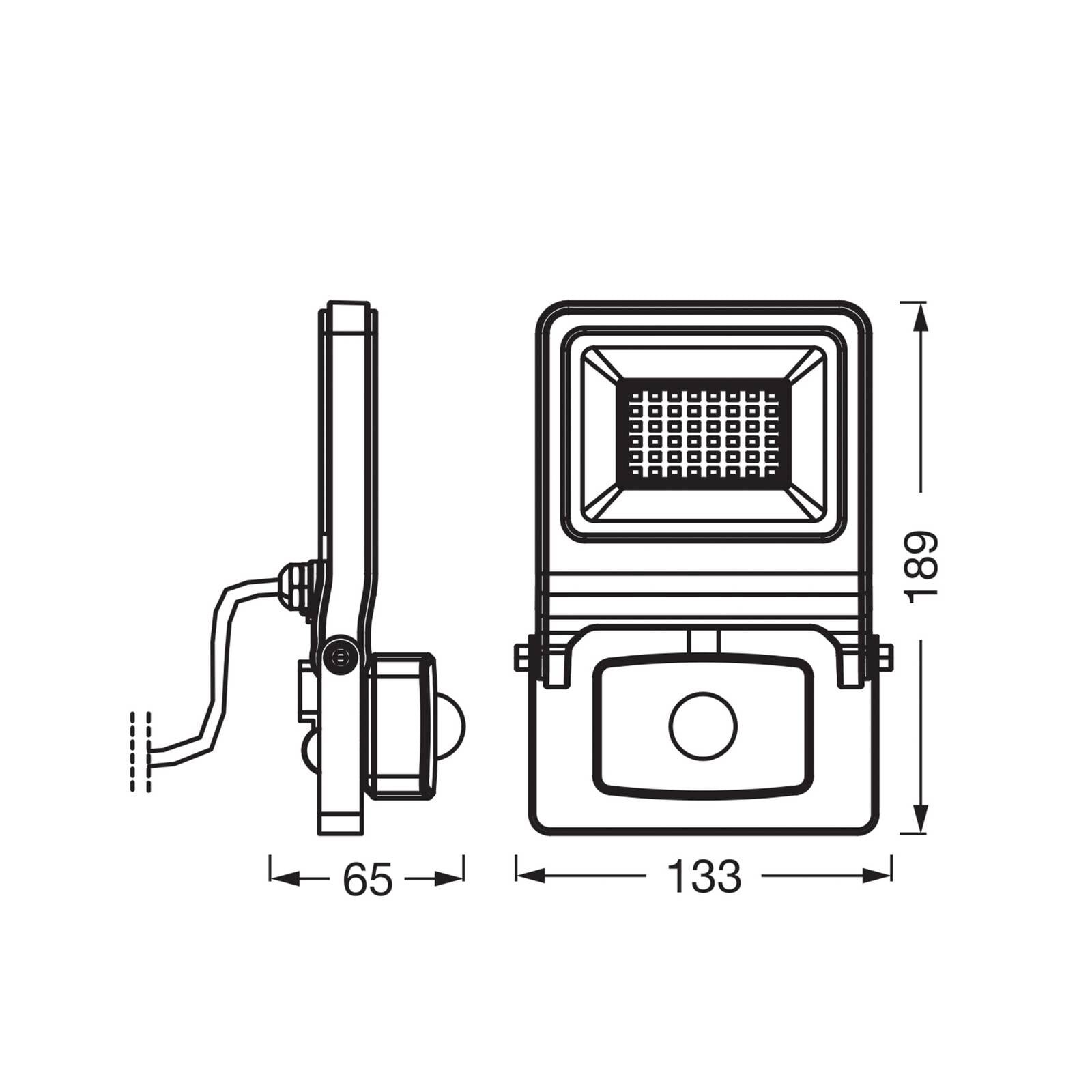 OSRAM exterierove bodove svetla ENDURA FLOOD, biely, senzor 30 W 830 IP44
