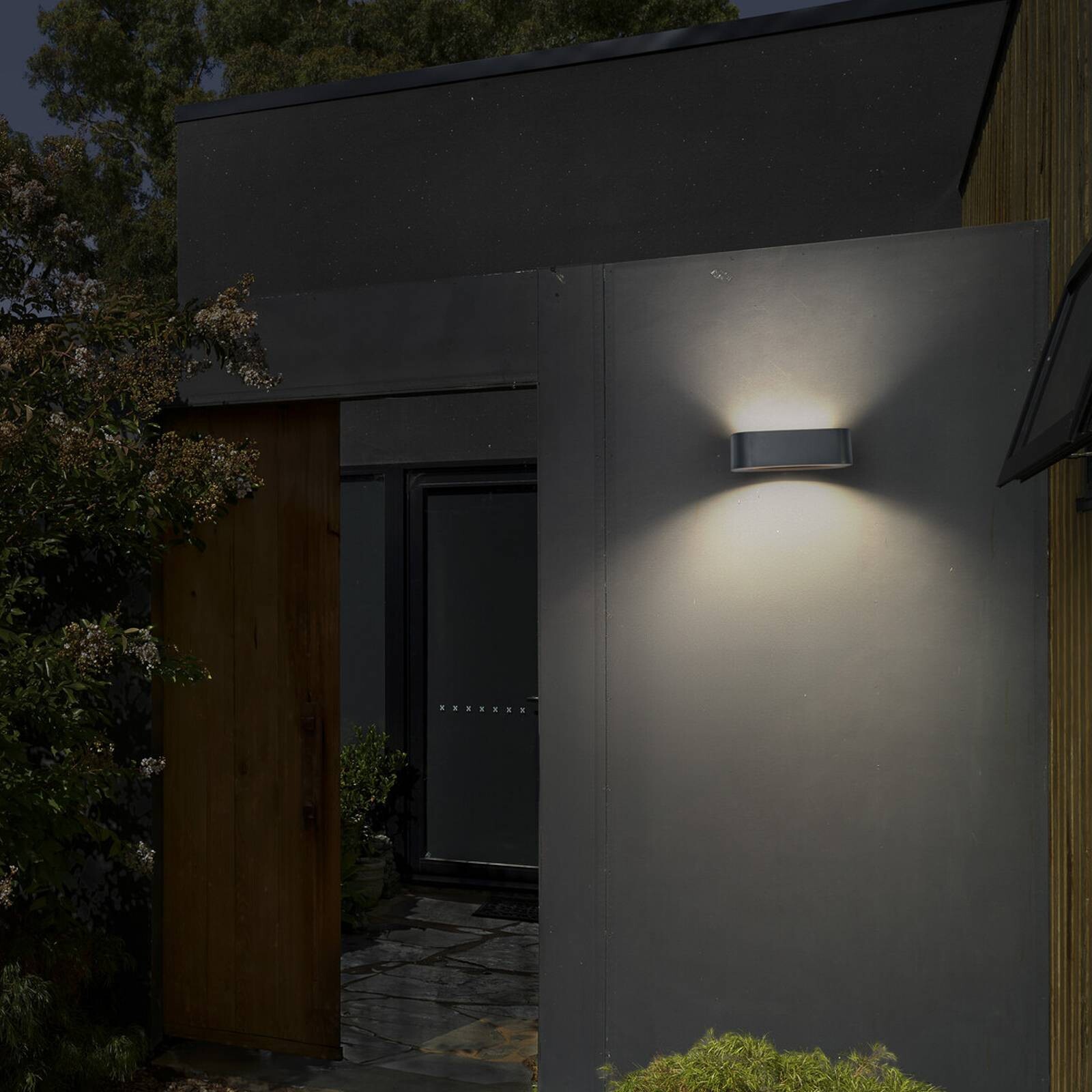 OSRAM solárne nástenné svetlo ENDURA STYLE UPDOWN, sivá, senzor IP65