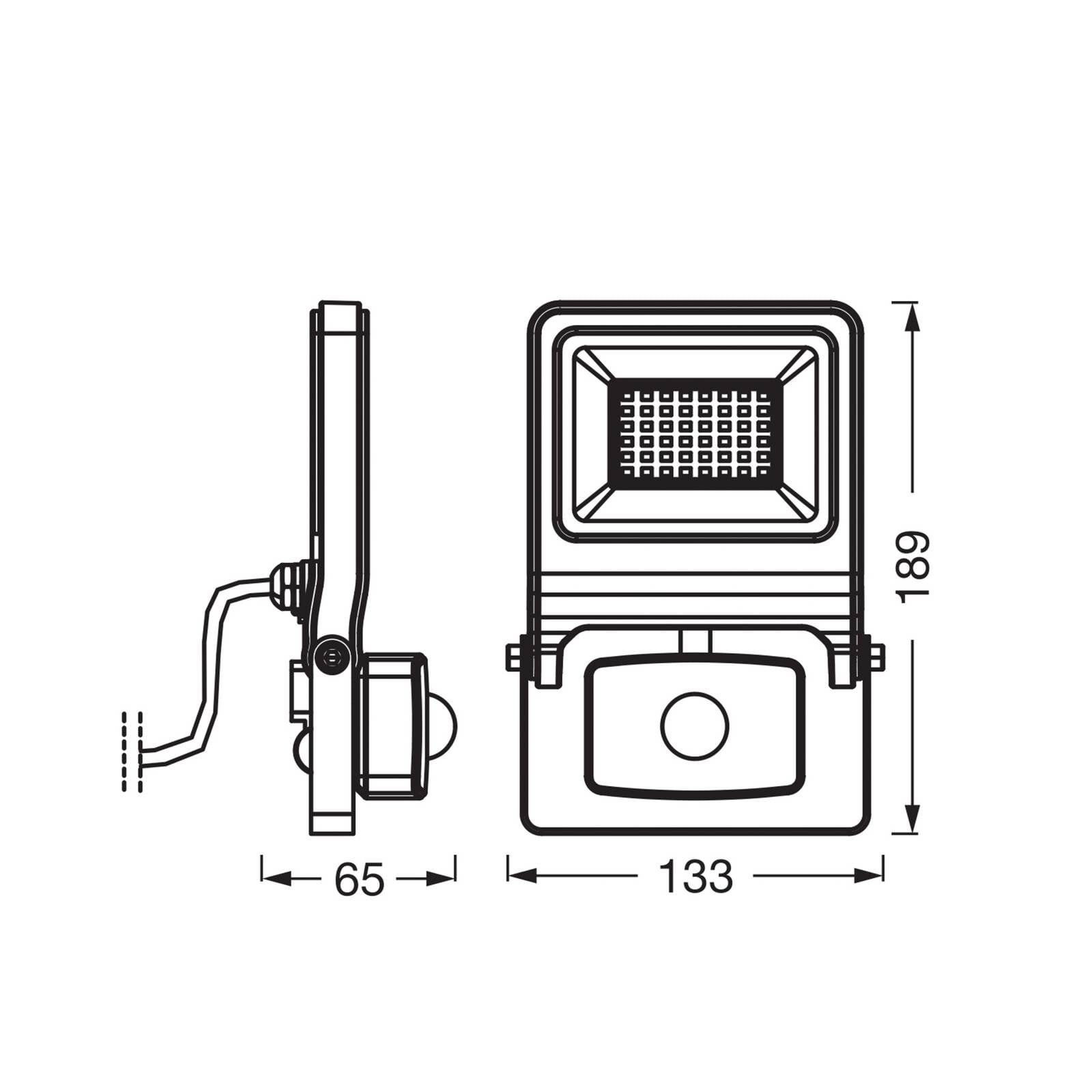 OSRAM exterierove bodove svetla ENDURA FLOOD, sivý, senzor 30 W 840 IP44