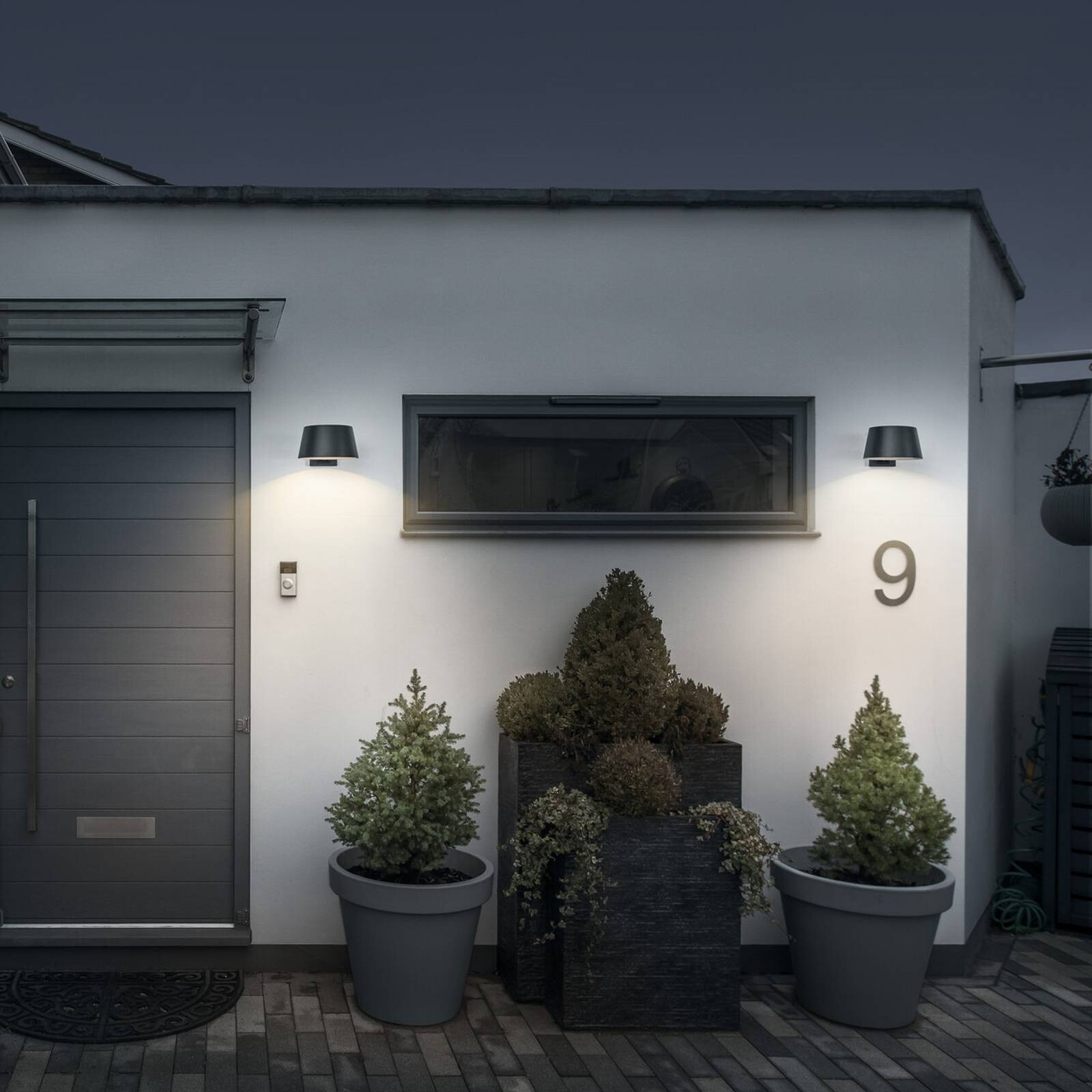 OSRAM solárne nástenné svetlo ENDURA STYLE BRELLA, sivá, senzor IP54