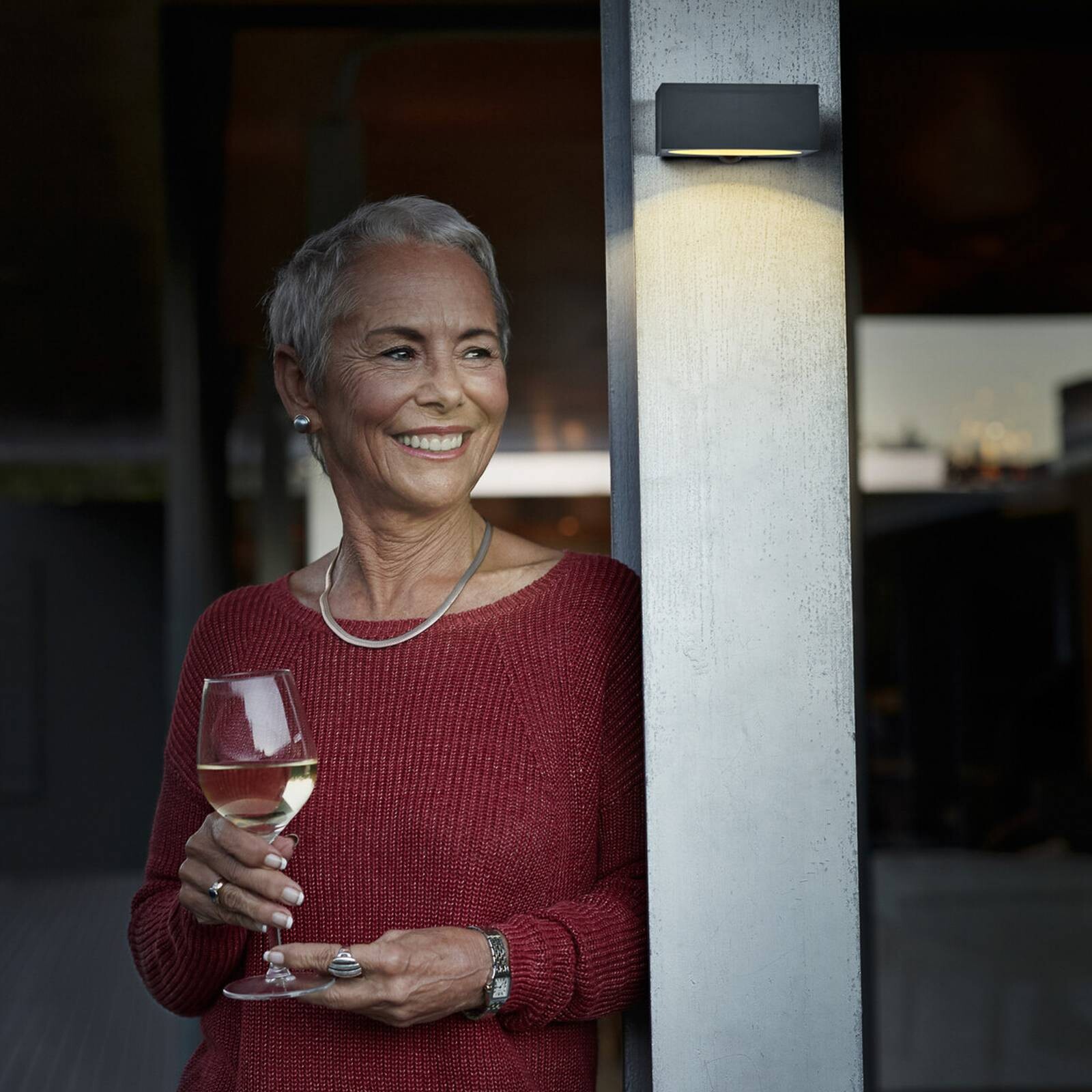 OSRAM solárne nástenné svetlo ENDURA STYLE DOWN, sivá, senzor, IP65