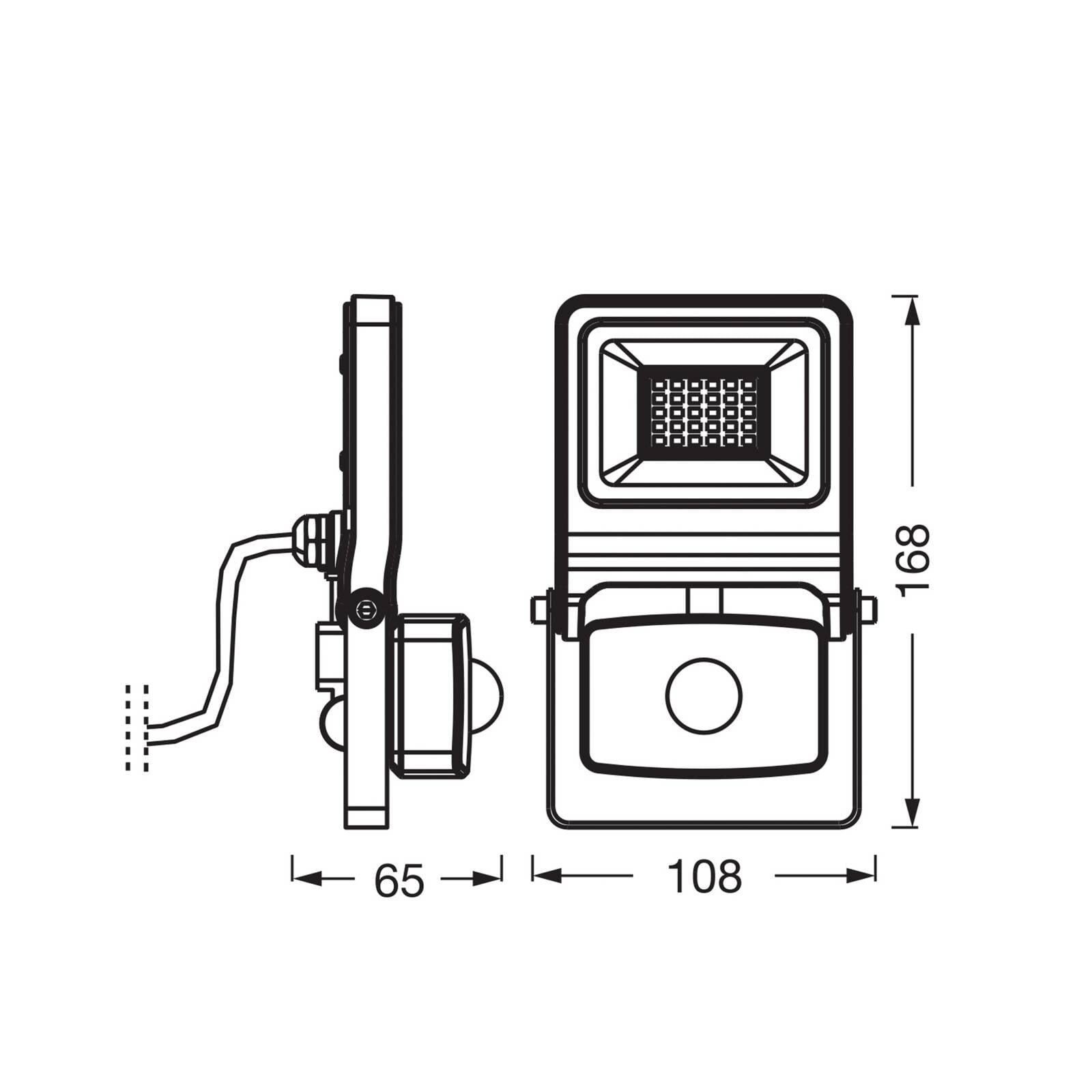 OSRAM exterierove bodove svetla ENDURA FLOOD, biely, senzor 20 W 830 IP44