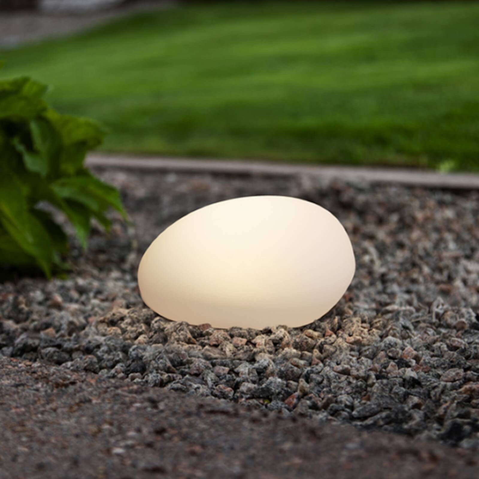 LED solarna lampa GLOBY, biele, 24,5 cm, plast, IP44