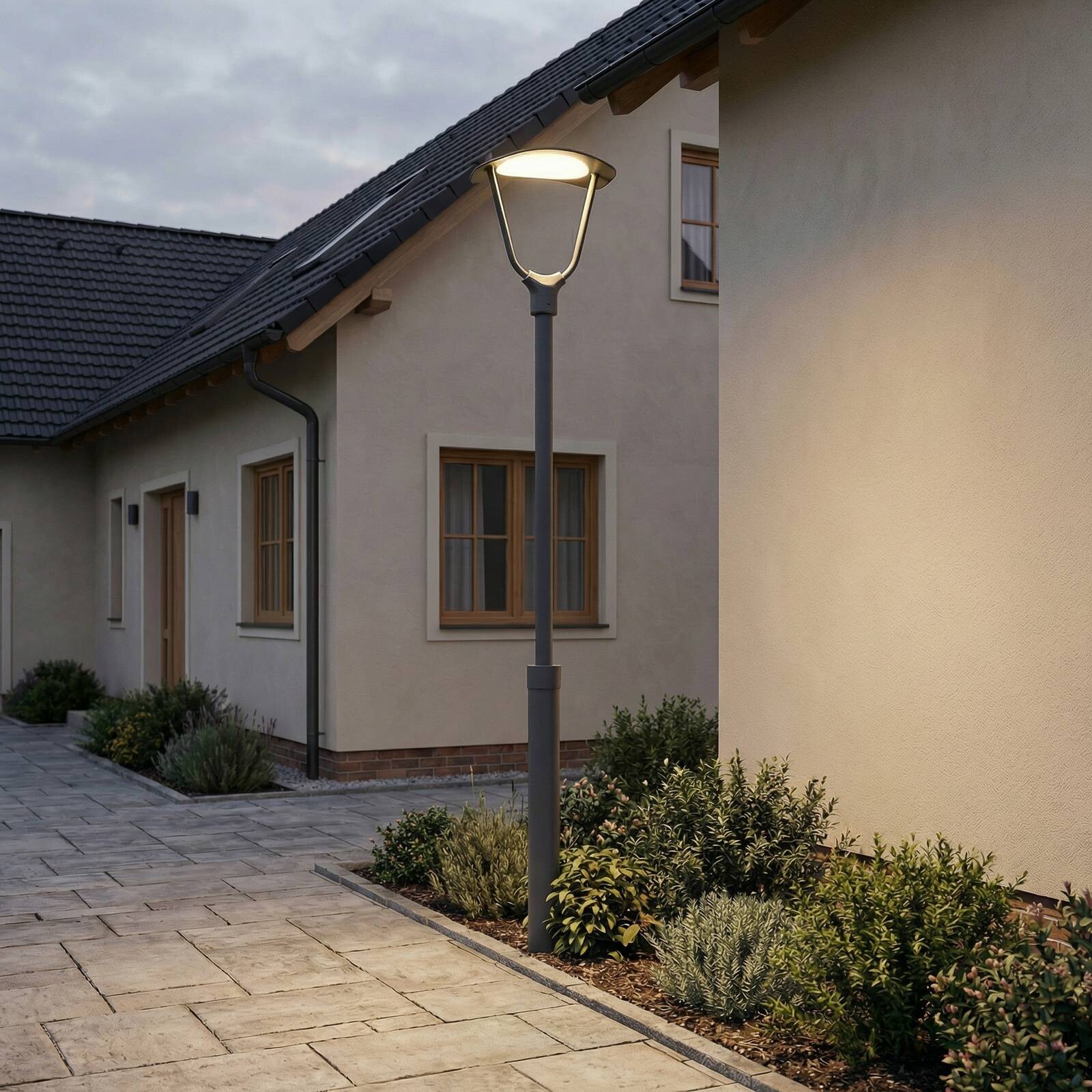 Lucande exterierové LED svietidlo Tarasu, sivá, 250 cm, hliník, IP65