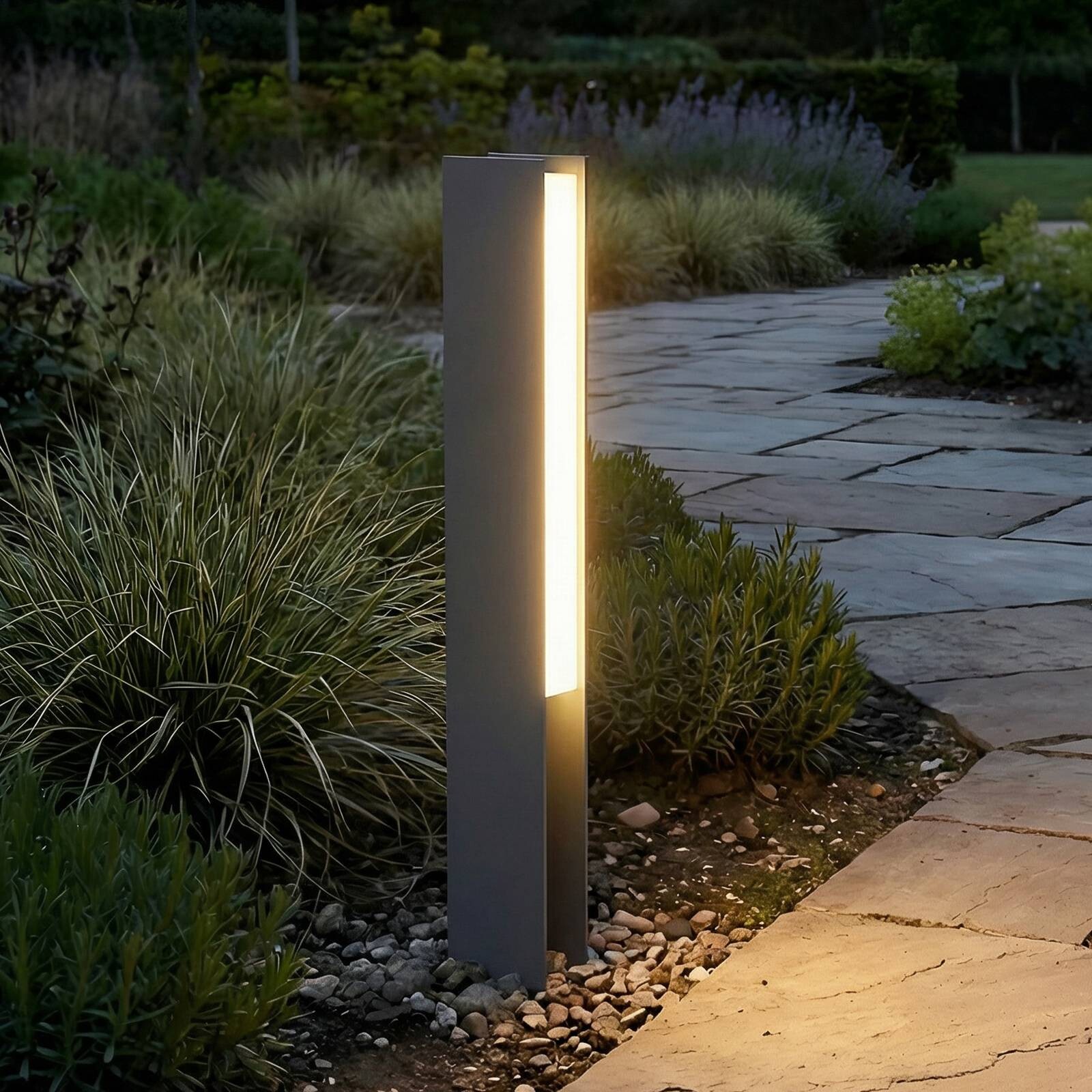 Lucande LED podlahové svietidlo Teerk, výška 50 cm, antracitová farba, IP65