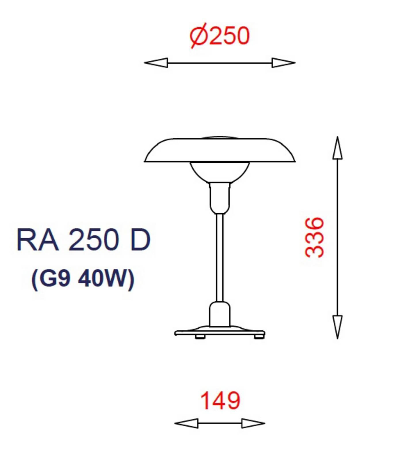 RA 250 D Stolová Lampa White - Piet Hein