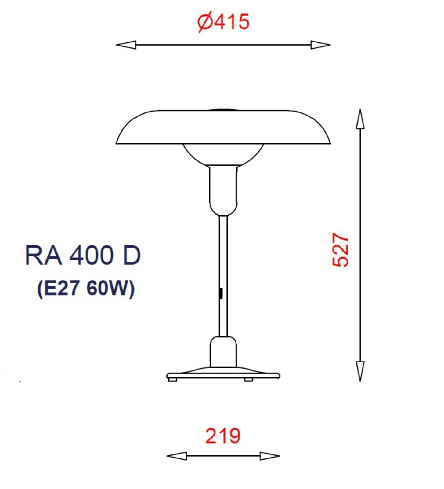 RA 400 D Stolová Lampa White - Piet Hein