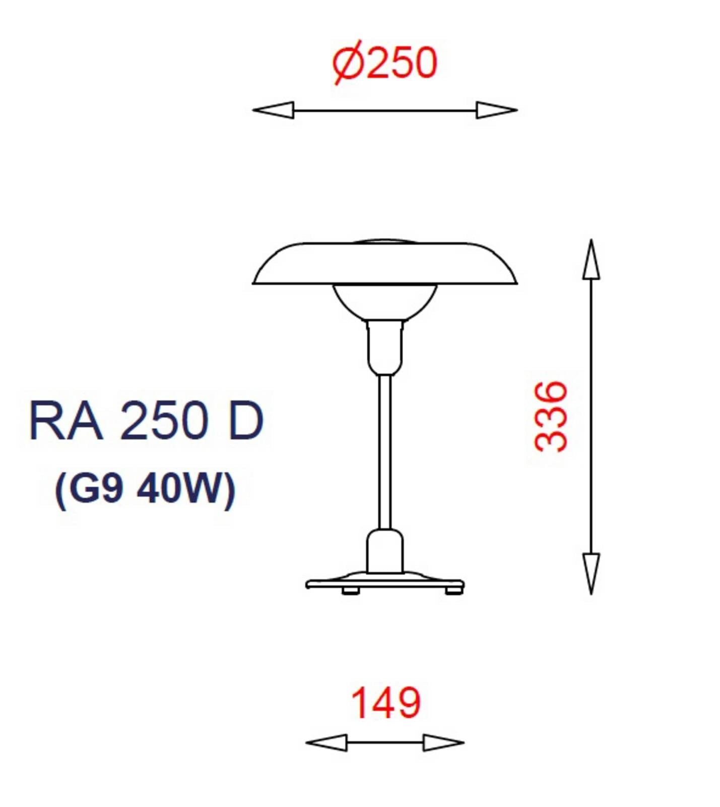 RA 250 D Stolová Lampa Opal Sklo - Piet Hein
