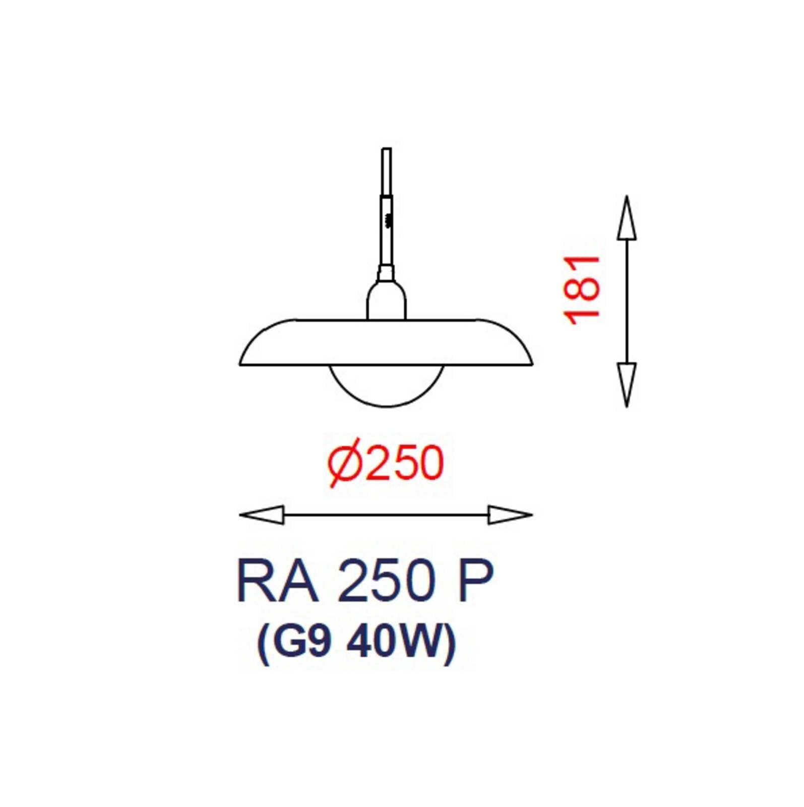 RA 250 Závěsná Lampa Black - Piet Hein
