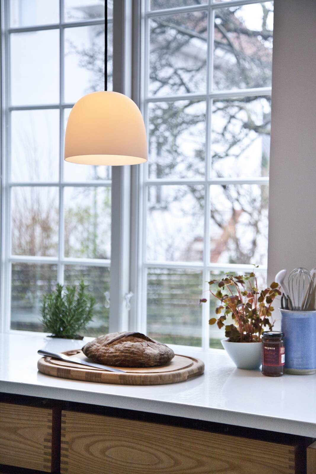 Super 115 Závěsná Lampa Opal/Black Kábel - Piet Hein