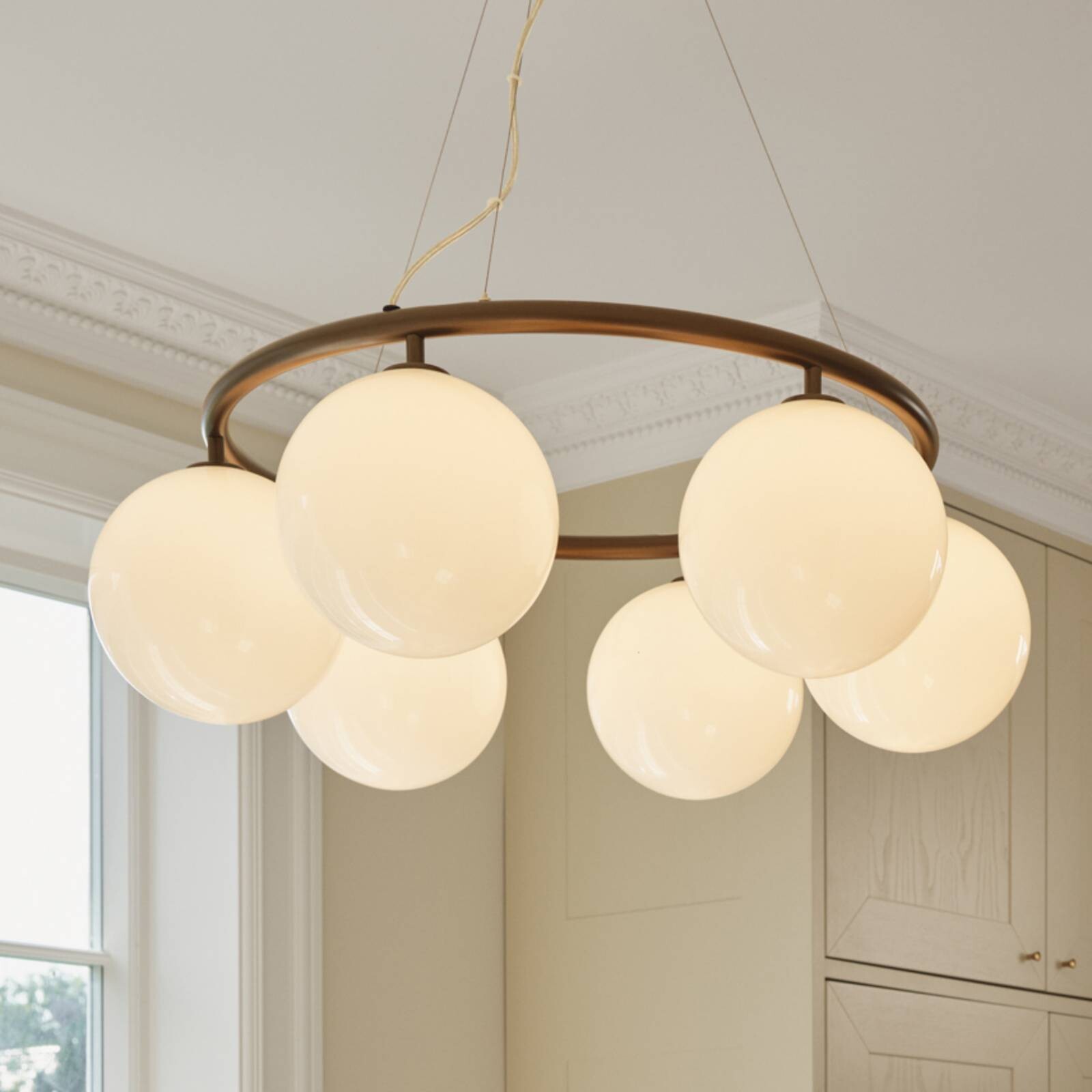 Miira 6 Circular luster, Ø 80 cm, bronzová/opálová