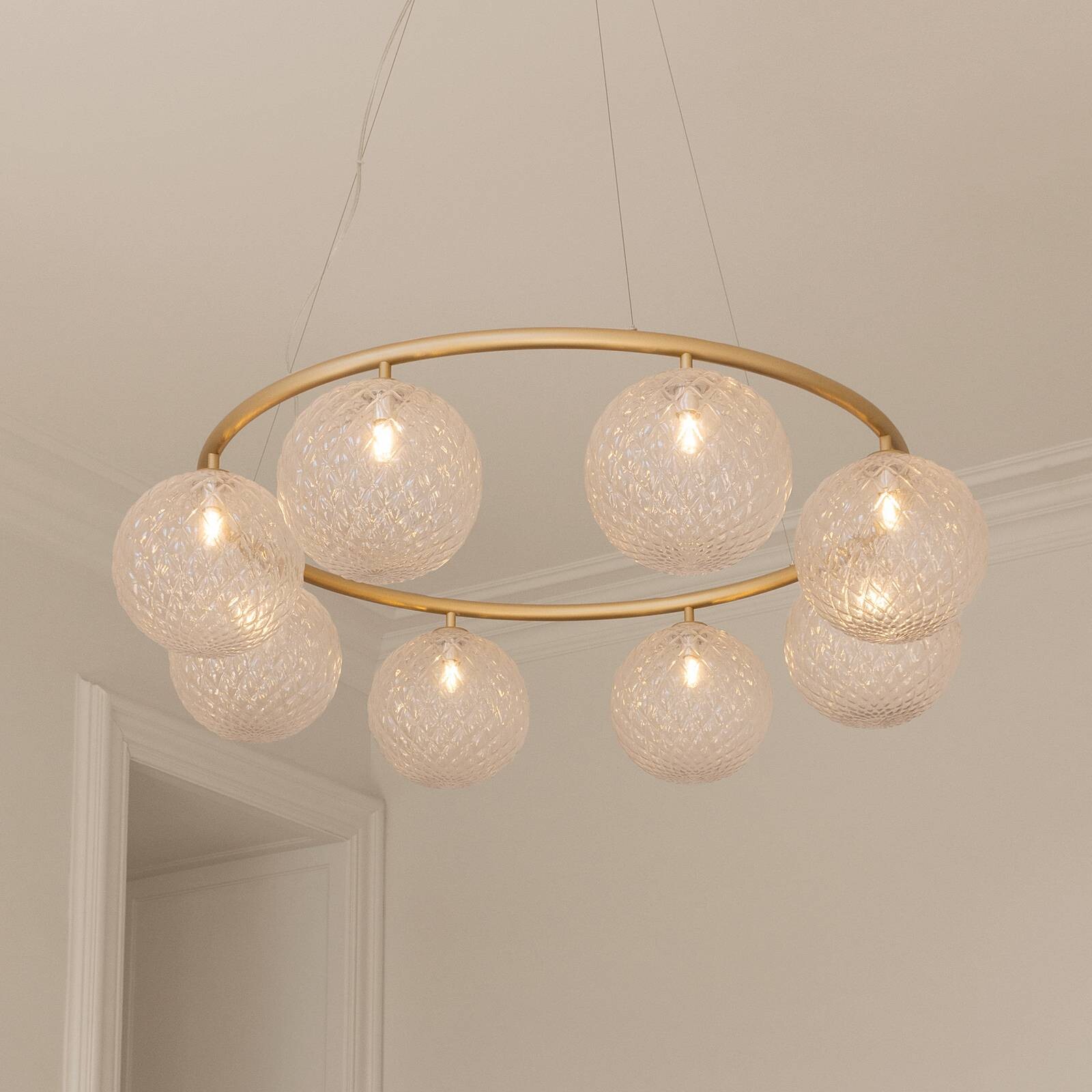 Nuura Luster Miira 8 Circular, Ø 100 cm, mosadz/číry