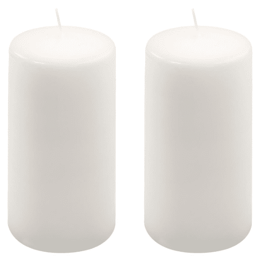 Biela parafínová sviečka 15 cm, doba horenia 65 hodín, 2 ks