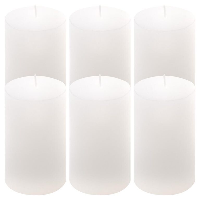 Biela parafínová sviečka v rustikálnom štýle, 11,5 cm, 40 h