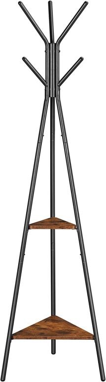 Stojan na kabáty s policami, 50 x 43,5 x 18 cm, rustikálny